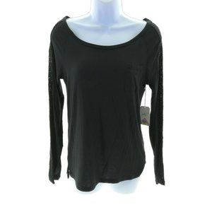 Glitz Women's Black Long Sleeve Casual Top Size Medium